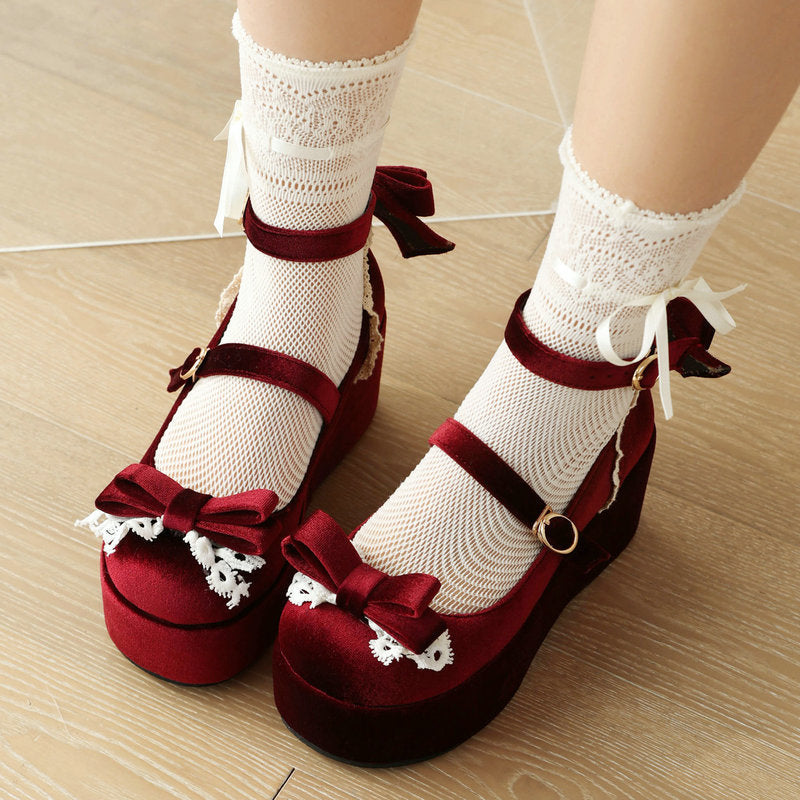 Floral Bow Platform Shoes