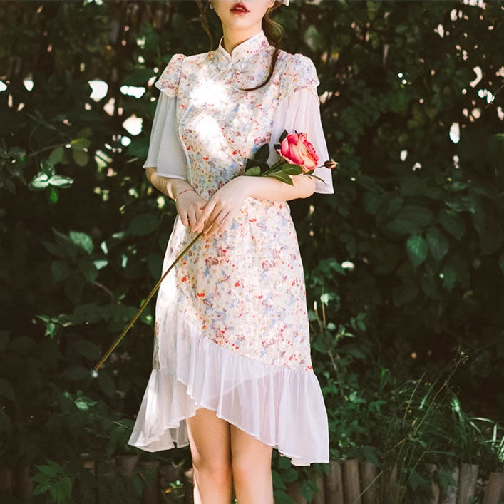 Floral Cheongsam Dress