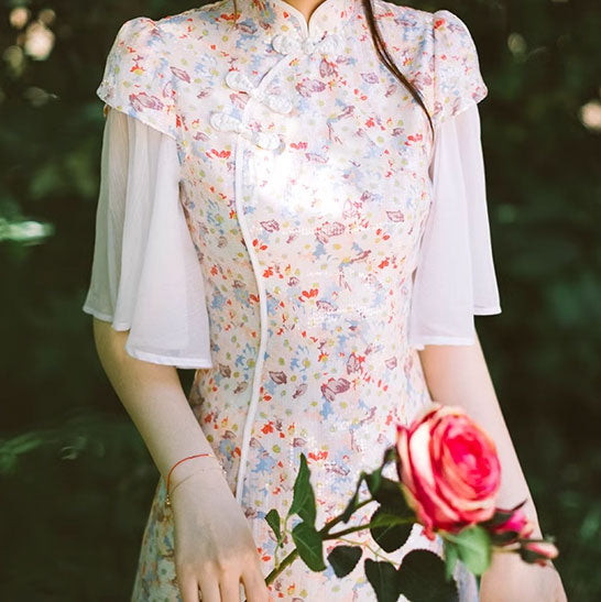 Floral Cheongsam Dress