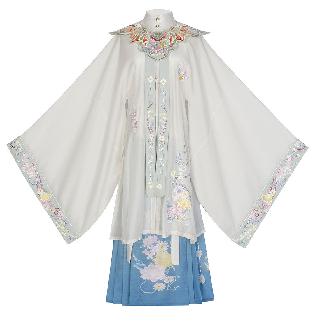 Flower Embroidery Hanfu Dress Set