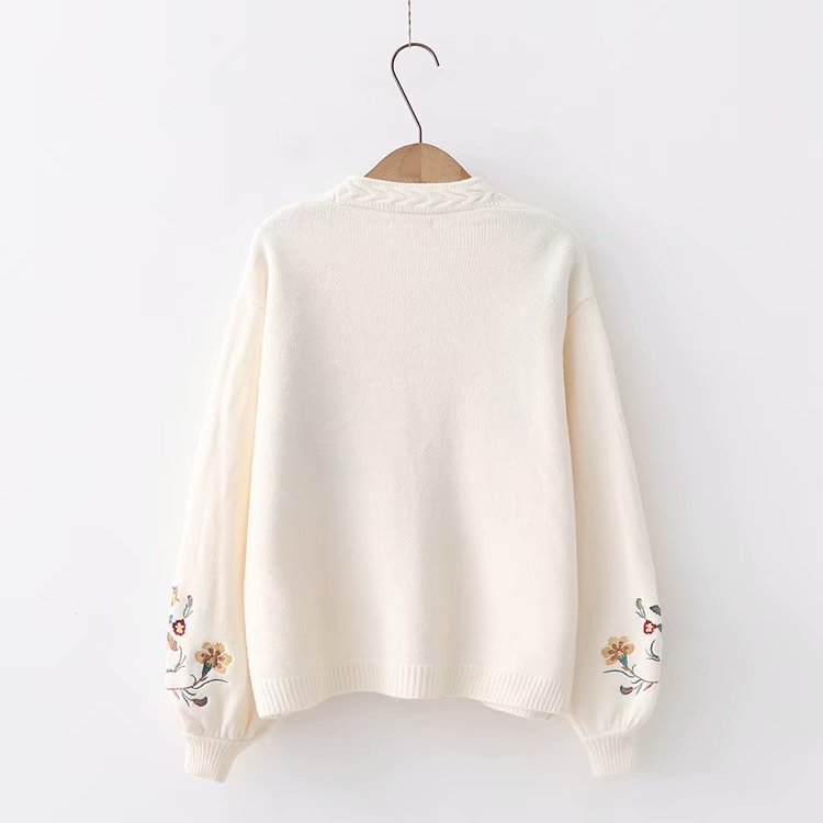 Flower Embroidery Knitted Sweater