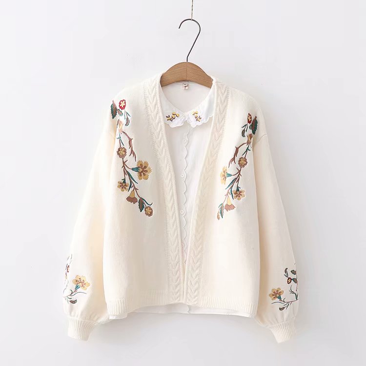 Flower Embroidery Knitted Sweater