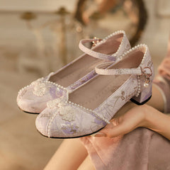 Flower Hanfu Heels Shoes