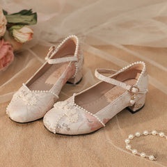 Flower Hanfu Heels Shoes