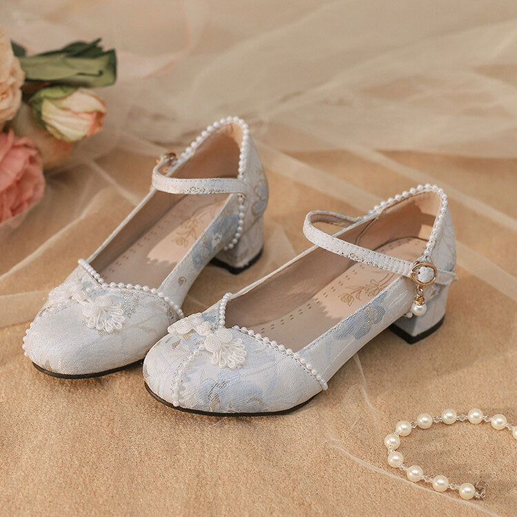 Flower Hanfu Heels Shoes