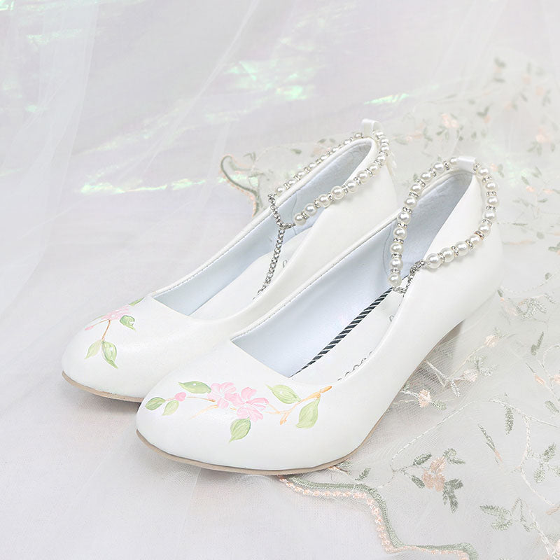 Flower White Shoes