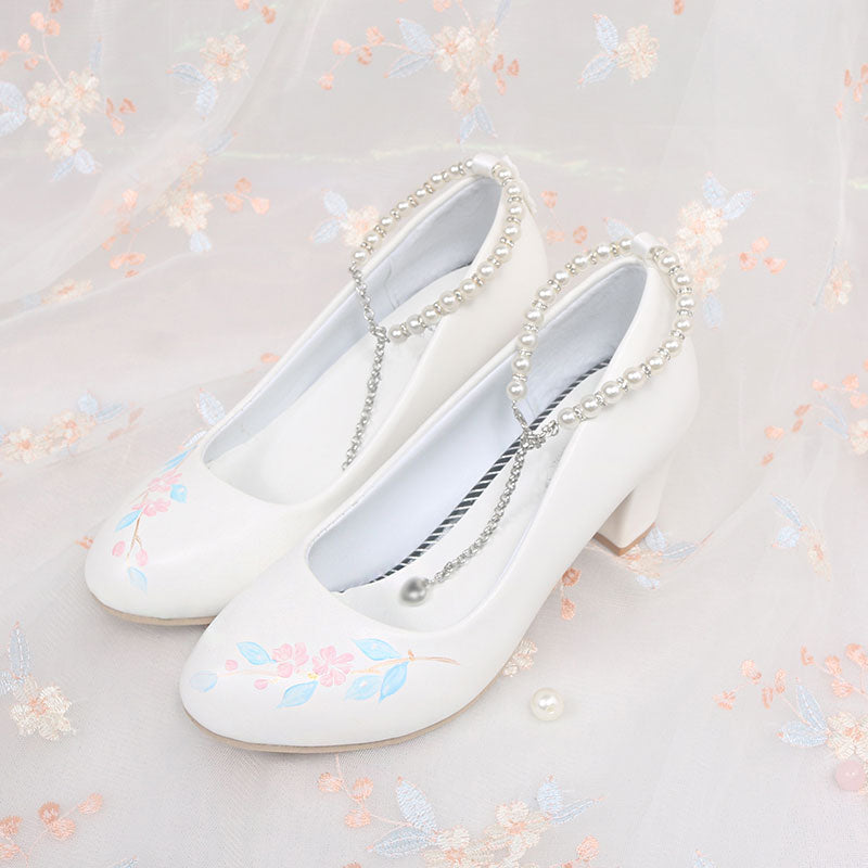 Flower White Shoes