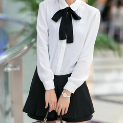 Bowknot Tie Sweet Chiffon Blouse