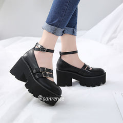 Ankle Strap High Heels Platform Shoes