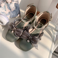 Green Bow Lolita Shoes