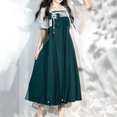 Green Flower Hanfu Dress Set