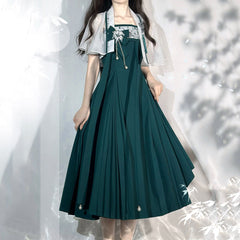 Green Flower Hanfu Dress Set