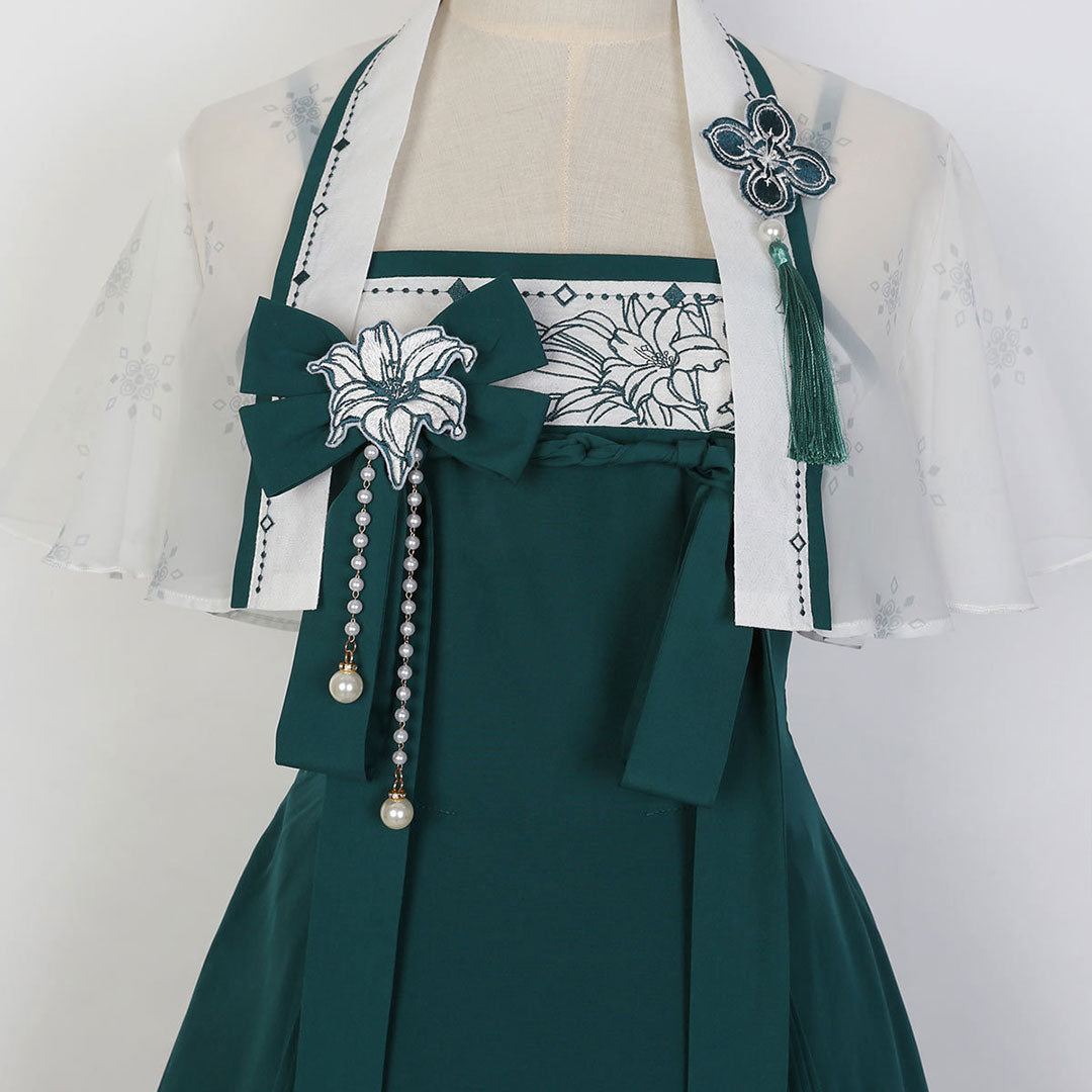 Green Flower Hanfu Dress Set