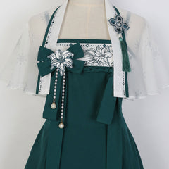 Green Flower Hanfu Dress Set