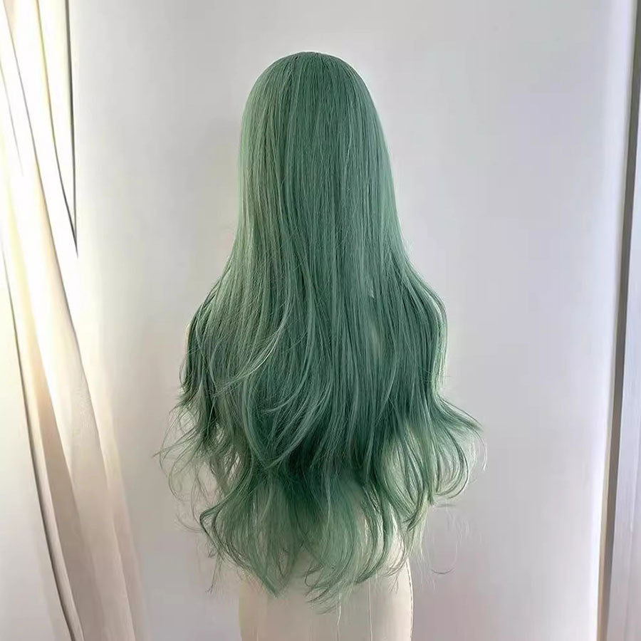 Green Long Curly Wigs