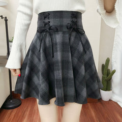 Grey Plaid Skirt