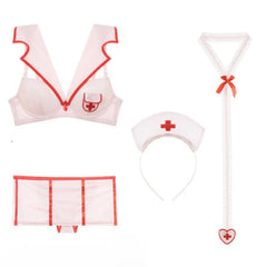 Nurse Costume Role Play Cosplay Lingerie Pink Underwear Fancy Erotic Nurse Set