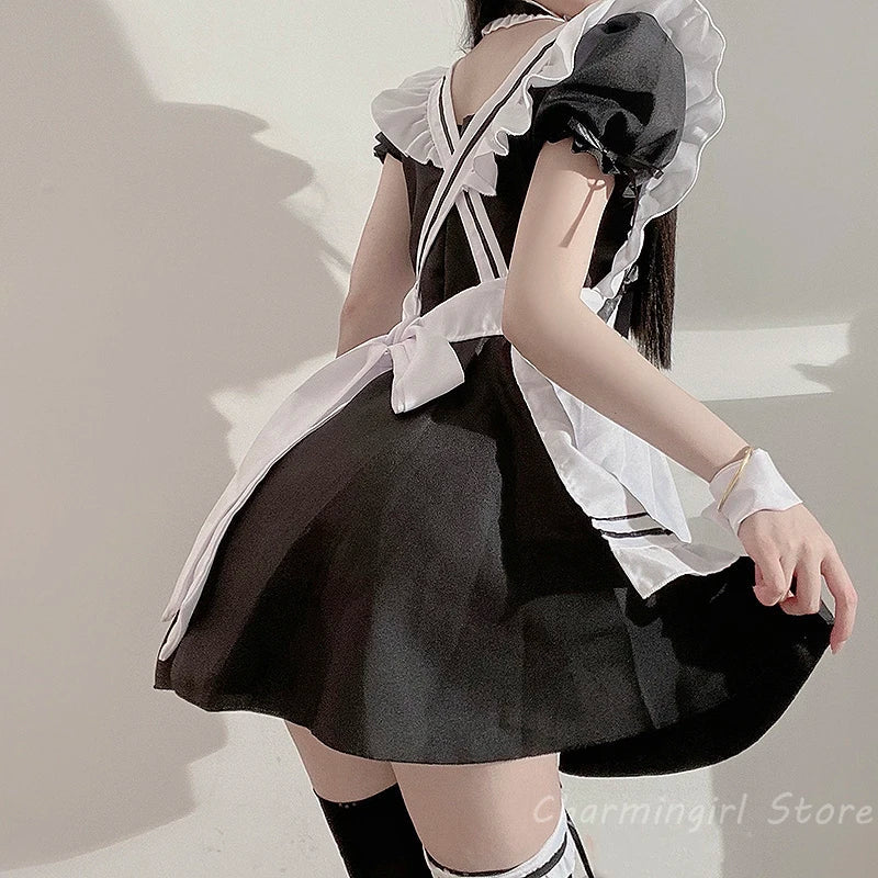 Maid Cosly Student Lolita Sweet Style Cute Cat Cafe Princess Harajuku Kawaii Lingerie