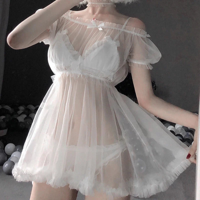 Kawaii Lace NightLingerie Pajamas Set