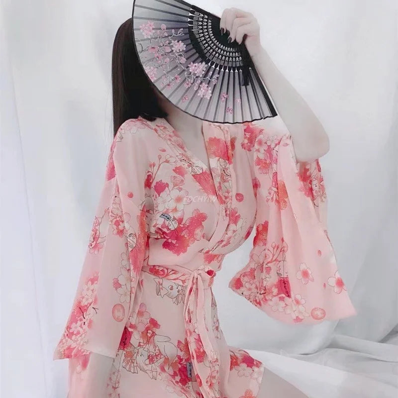 Passion Suit Kimono Lingerie Cute Maid Cosplay Outfit