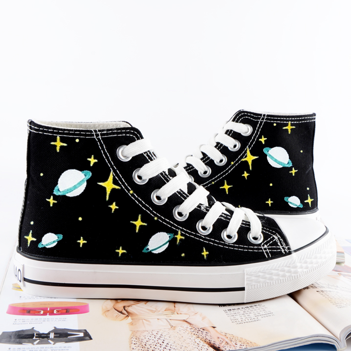 Harajuku Graffiti Galaxy Canvas Shoes