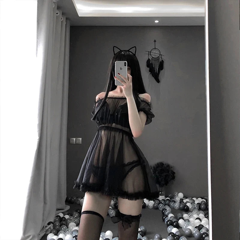 Kawaii Lace NightLingerie Pajamas Set