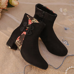 Hanfu Flower Ankle Boots