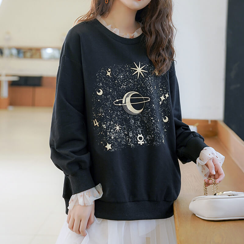 Harajuku Star Space Lace Sweatshirt