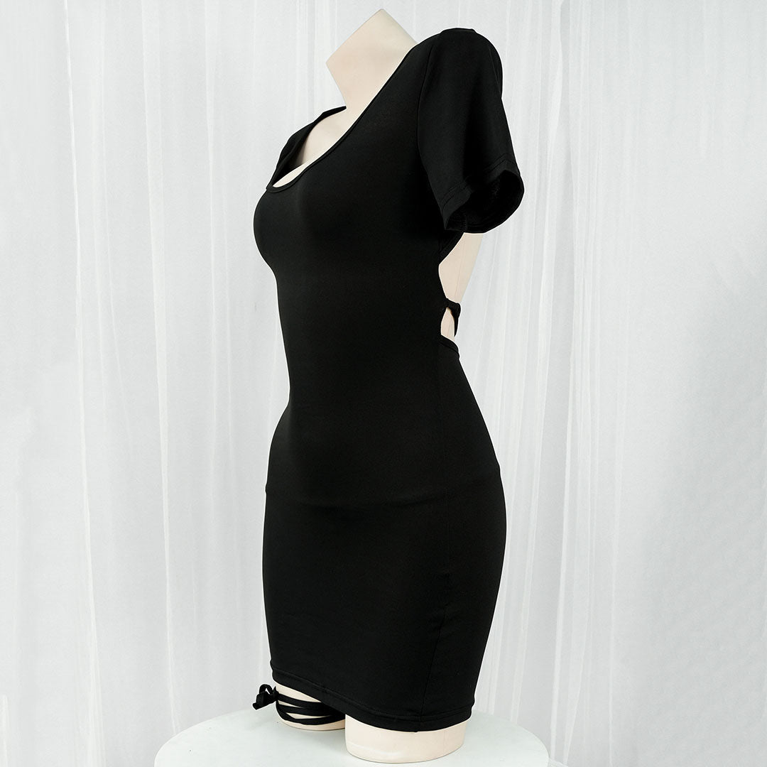 Hollow Out Black Dress