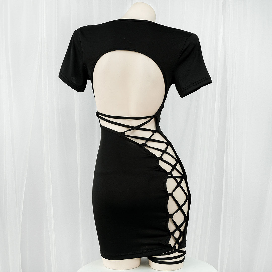 Hollow Out Black Dress