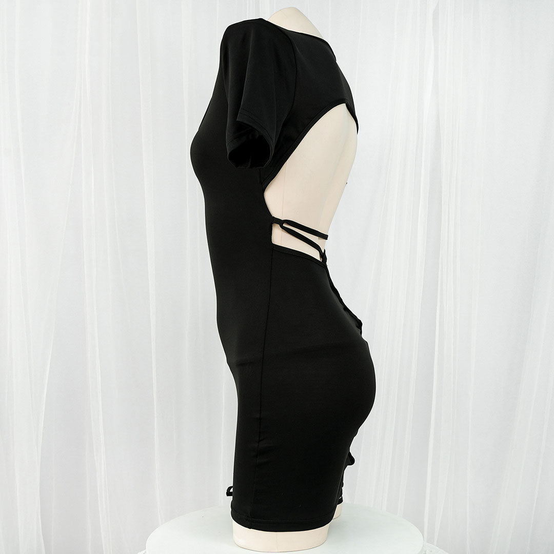 Hollow Out Black Dress