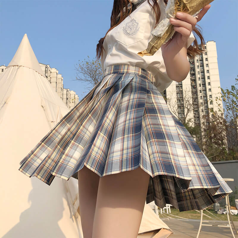 JK Grid Skirt Student Sailor Suit