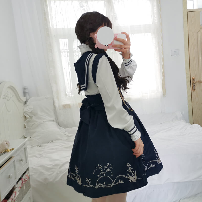 Japanese Anchor Sailor Shirt Skirt Suit