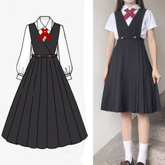 Japanese Strap Pleated Dress