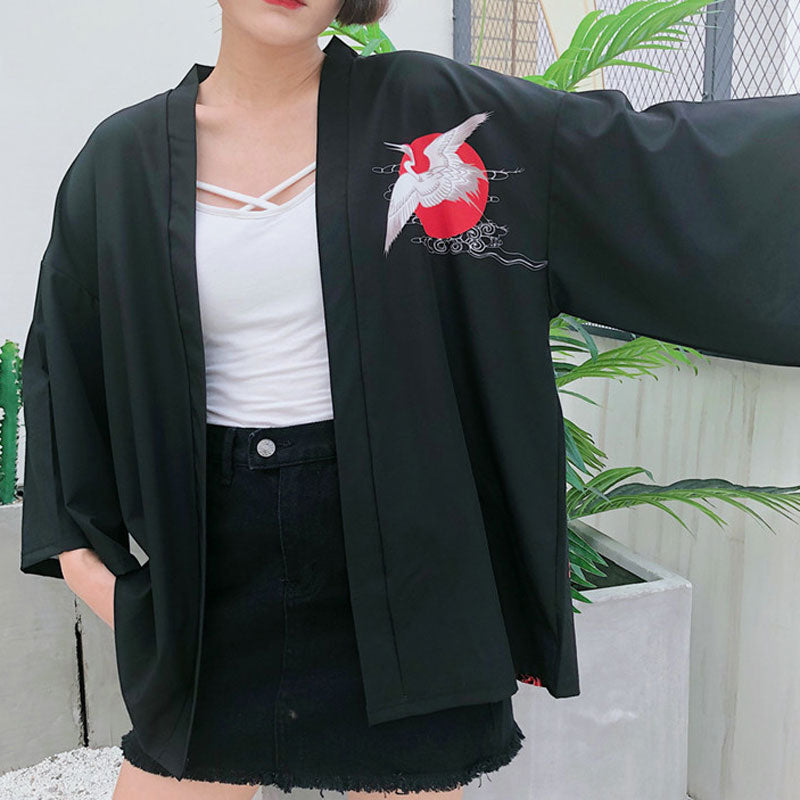 Japanese Crane Kimono