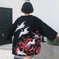 Japanese Crane Kimono