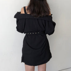 Metal Buckle Belt Shirt Skirt