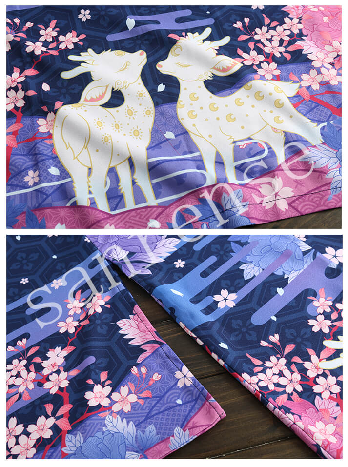 Japanese Sakura Deer Flower Moon Sunscreen Kimono