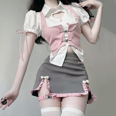 Jk uniform Shirt Skirt Set