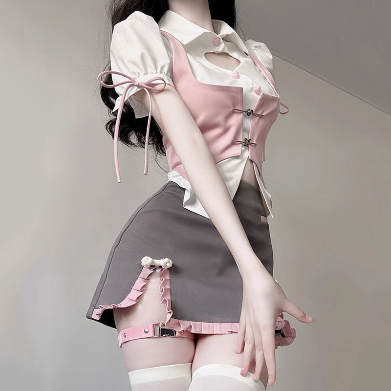 Jk uniform Shirt Skirt Set