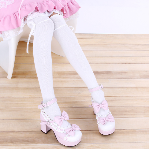 Cute sweet lace bowknot stockings