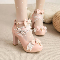 Kawaii Bow Lace Shoes