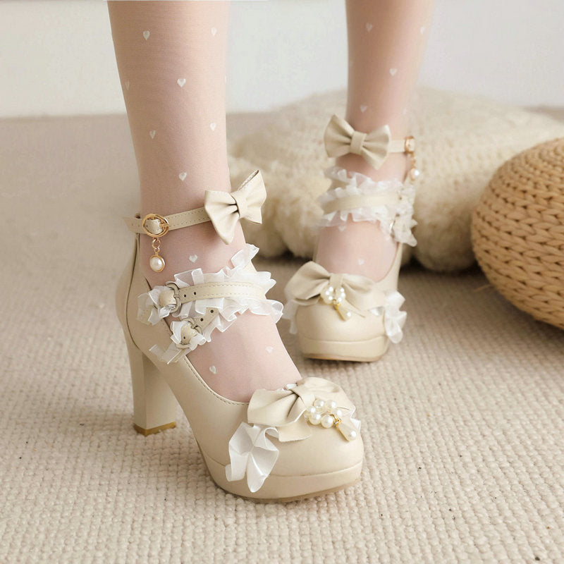 Kawaii Bow Lace Shoes