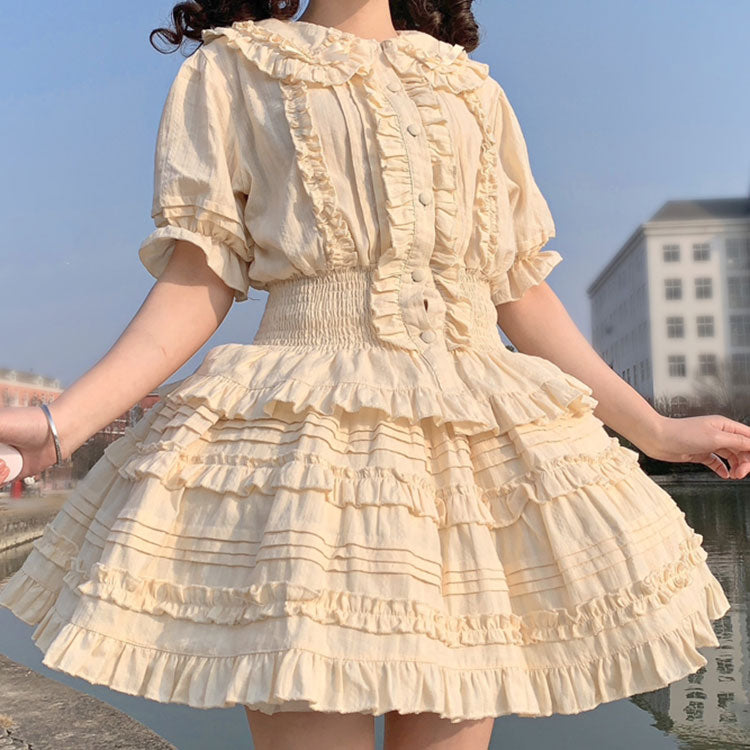 Kawaii Bow Shirt Skirt Set