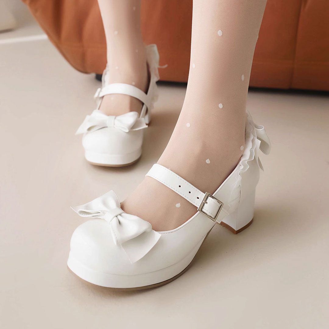 Kawaii Cosplay Lolita Bow Heels Shoes