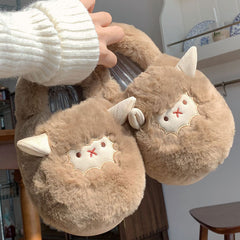 Kawaii Plush Sheep Cotton Shoes