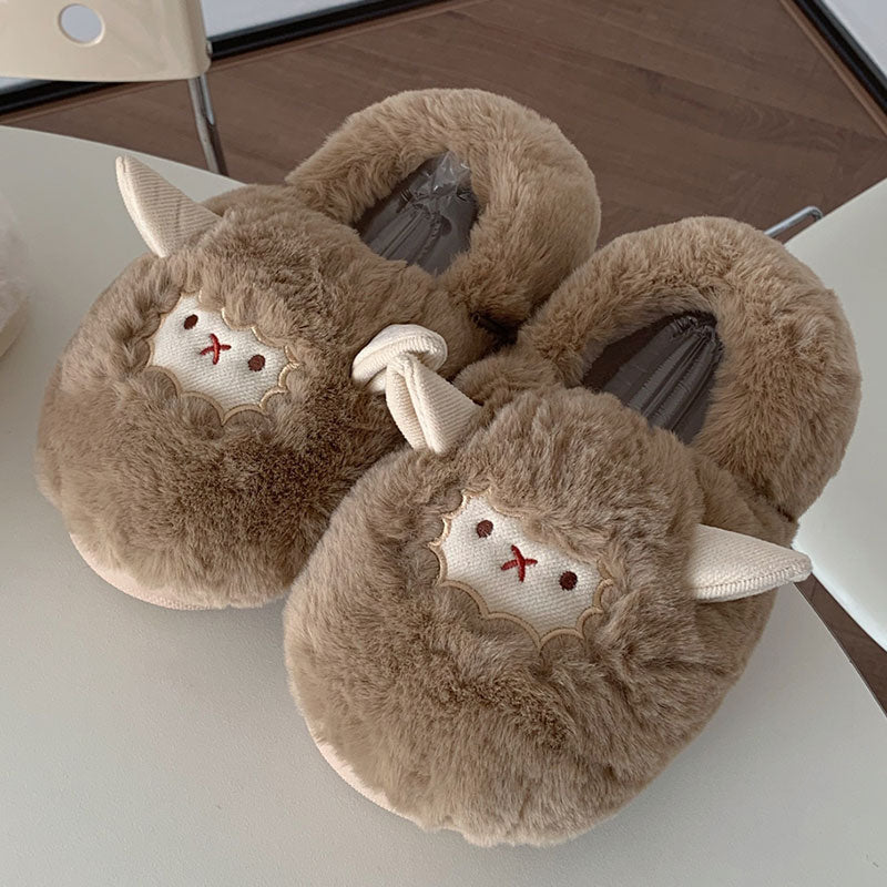 Kawaii Plush Sheep Cotton Shoes