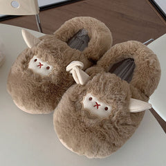 Kawaii Plush Sheep Cotton Shoes
