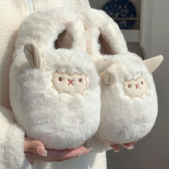 Kawaii Plush Sheep Cotton Shoes