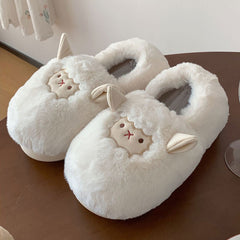 Kawaii Plush Sheep Cotton Shoes